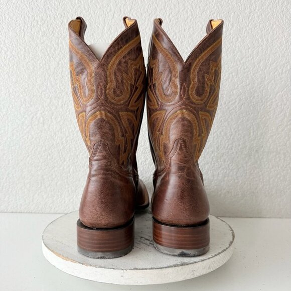 Rod Patrick Mens Cowboy Boots 15.5AAAA Perro Loco Brown Square Toe Western - Picture 3 of 12